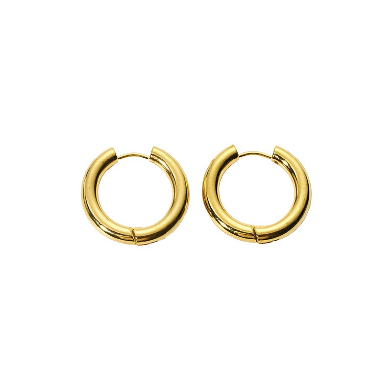 Gold hoop earrings/ surgical steel/ 24x4mm/ 2 pcs BKSCH107KG