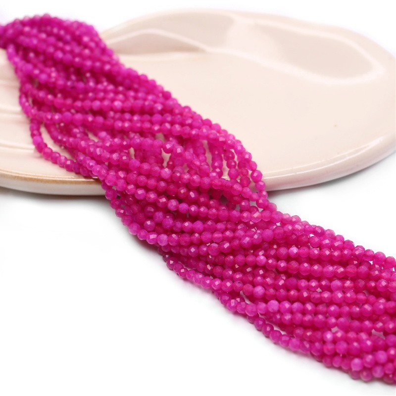Fuchsia spinel / faceted beads 3.5 mm 120 pcs / string KASPF0302