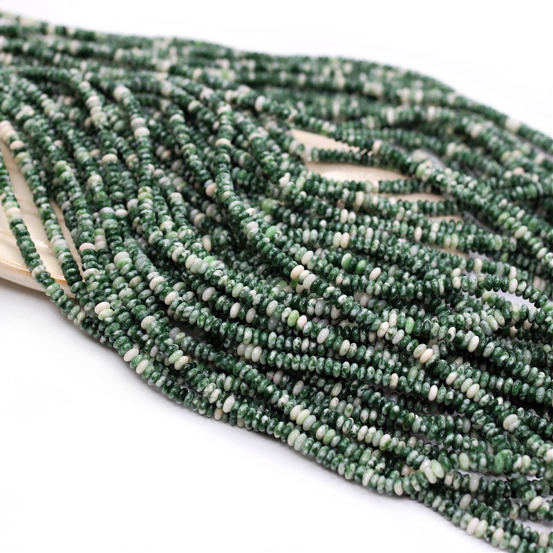 Moss agate / ring beads 2x4mm 190 pcs / string KAAGMSOP01