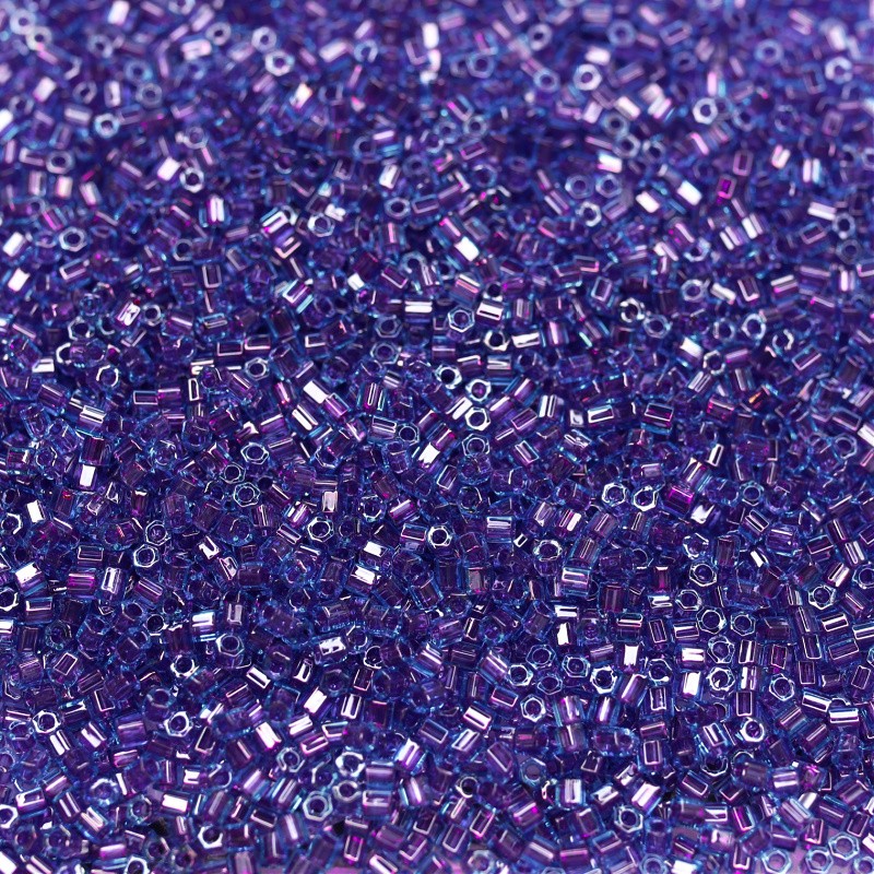 Koraliki Toho/ hexagon 8/0 Inside-Color Aqua/Purple-Lined 10g/ TOTH08-252