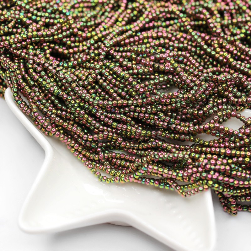 Hematyt koraliki kulki 2.4mm/ różowo-zielone 200szt/ sznur KAHEKU0203