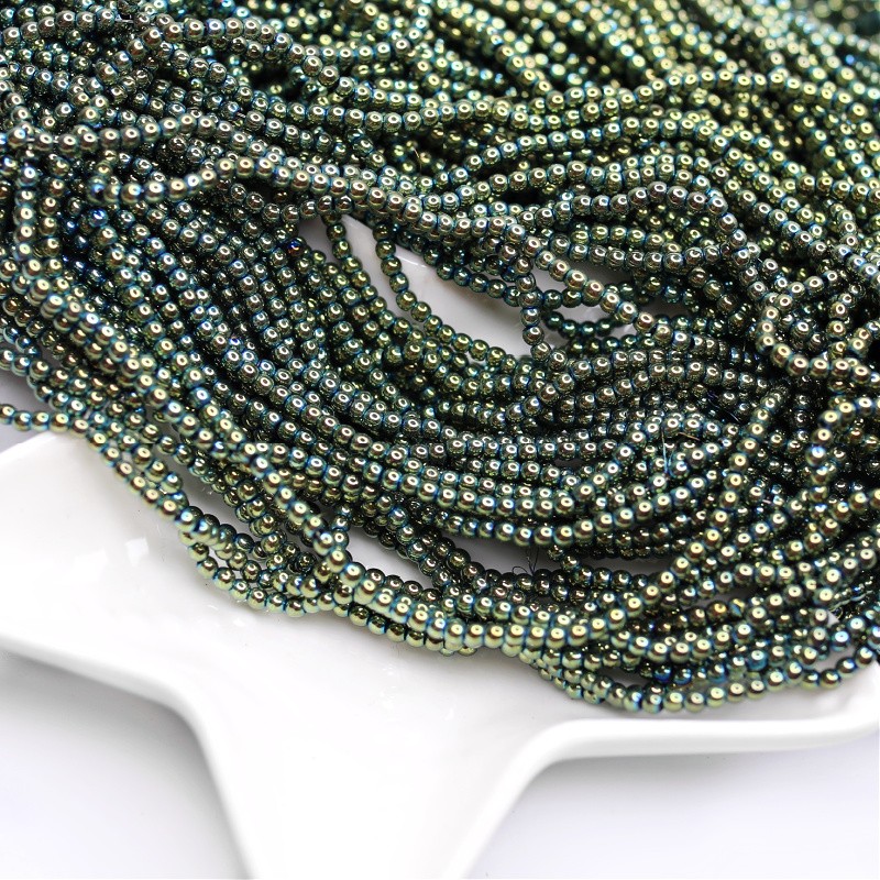 Hematyt koraliki kulki 2.4mm/ zielone 180szt/ sznur KAHEKU0202