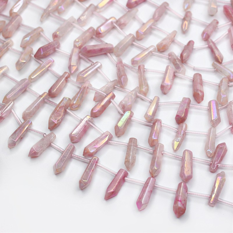 Pink milk quartz/ pendants posts 17-24mm 1 pc KAKR123