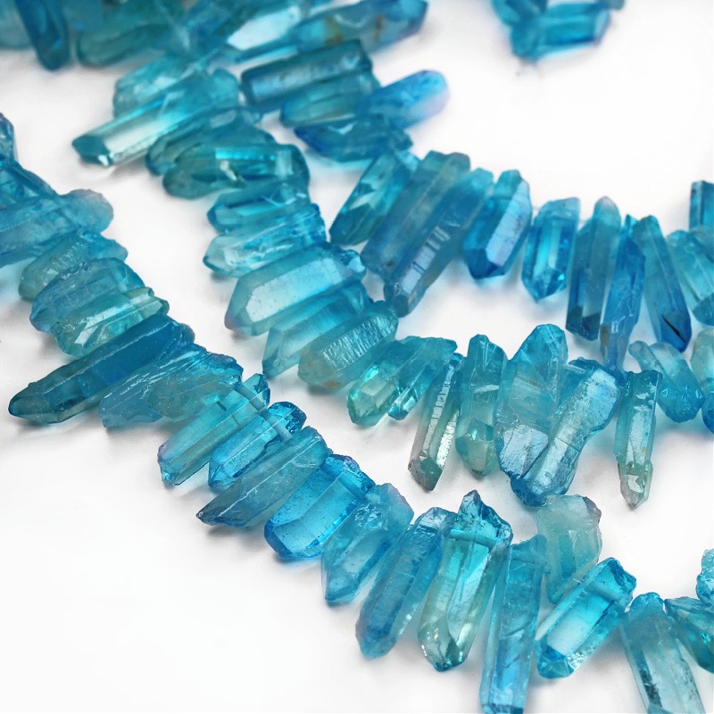 Shaded quartz / blue / icicles 19-37mm / 1 pc KAKR128