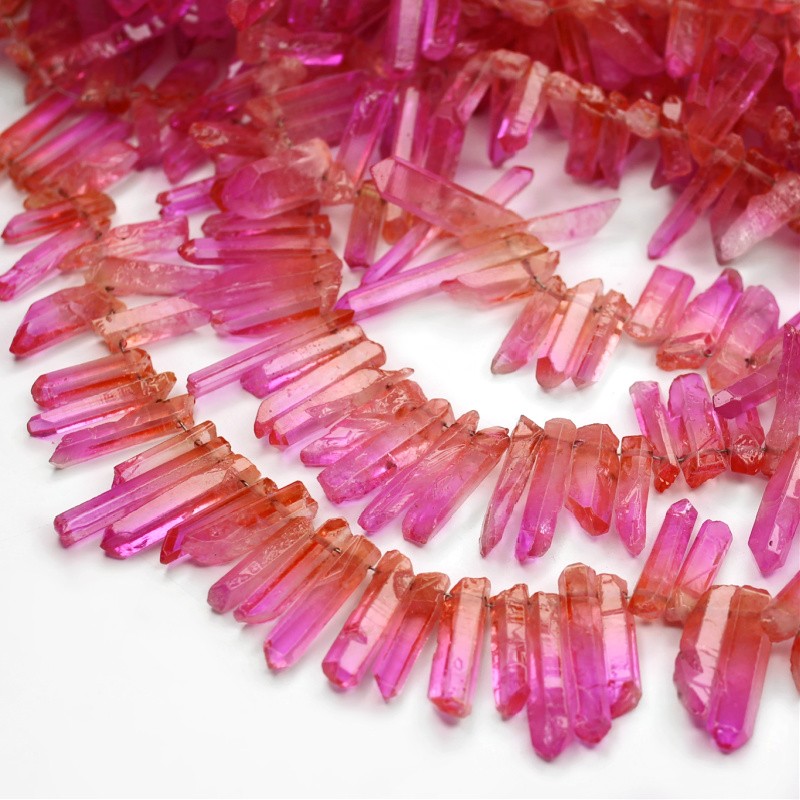 Shaded quartz / pink / icicles 19-35mm / 1 pc KAKR127