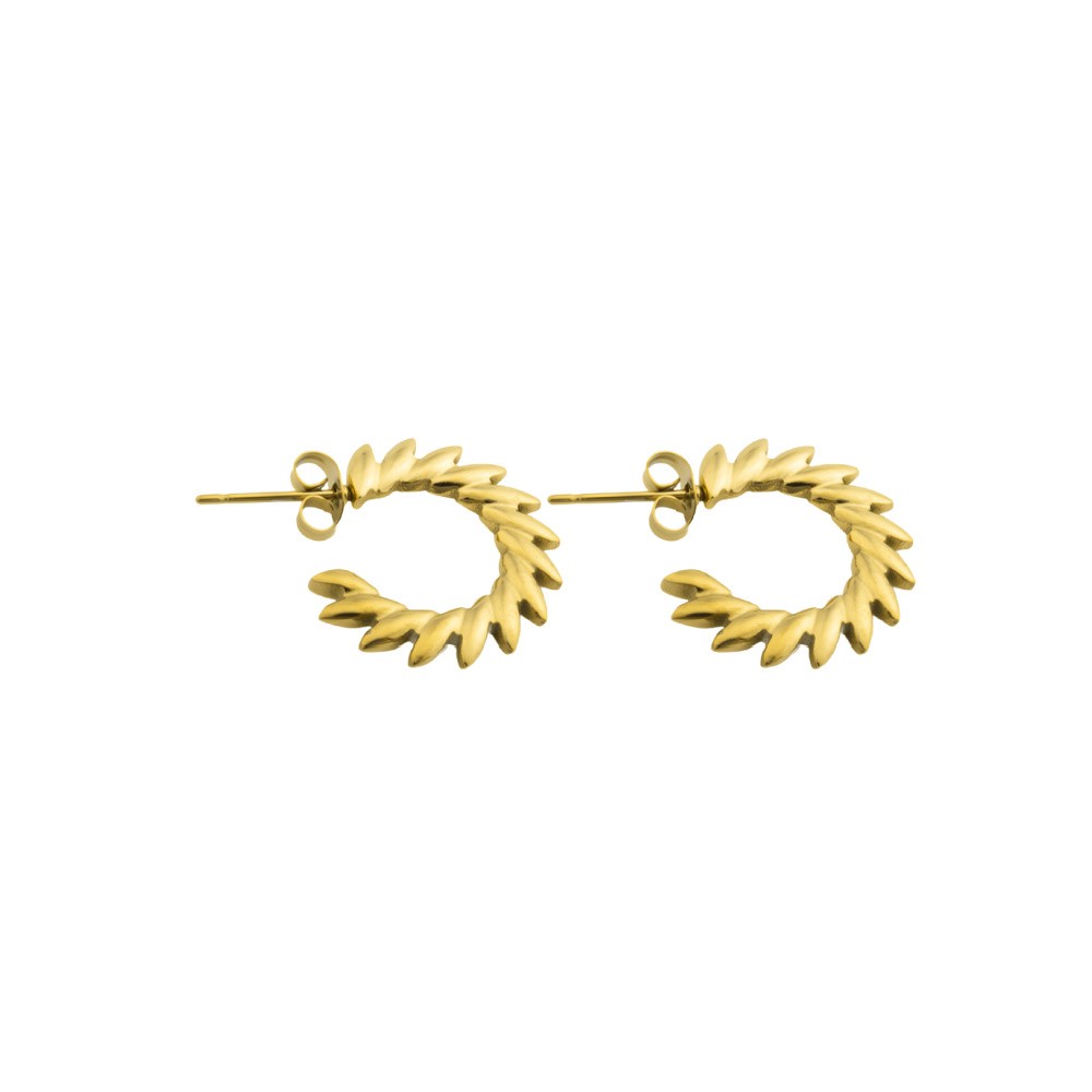 Gold wreath earrings / surgical steel 20.5 mm / 1 pair BSCHSZ061KG