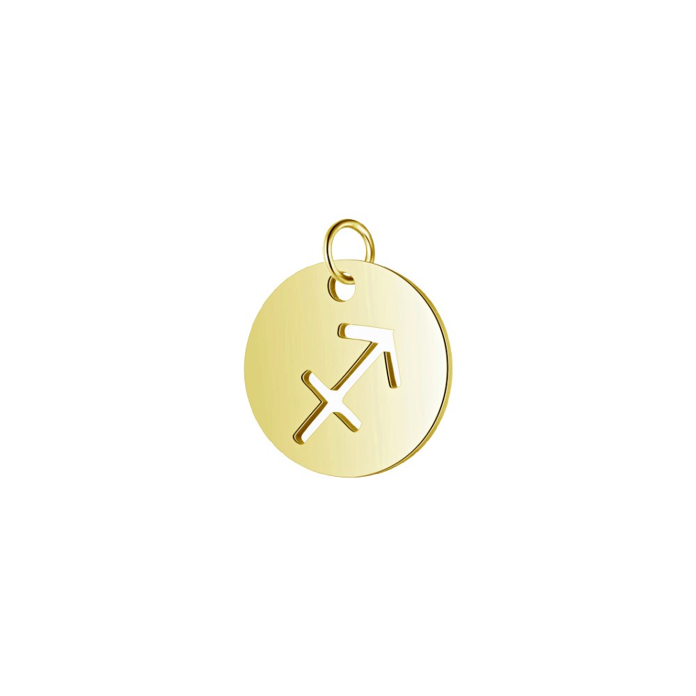 Shooter pendant coin / surgical steel / gold 12mm 1 pc ASS607I