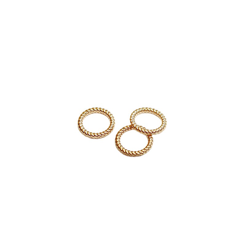 Connecting elements/decorated gold rings 14x2mm 2pcs AKG992B