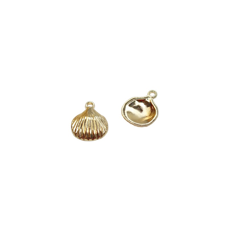 Shell/gold pendants 16x13mm 2pcs AKG990