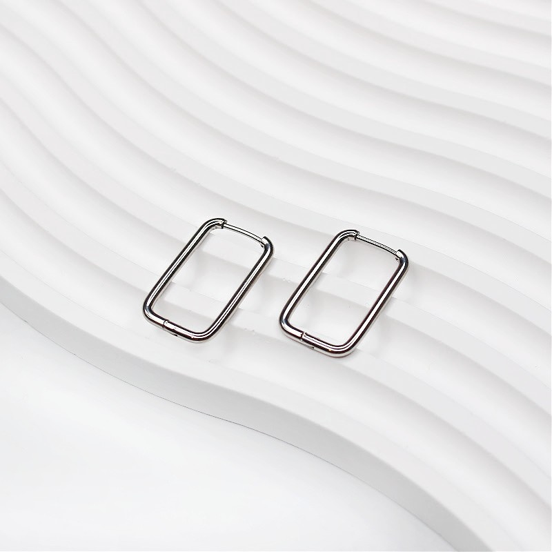 Rectangular earrings 25x15x2mm/ surgical steel 316L/ 2 pcs ASSE004