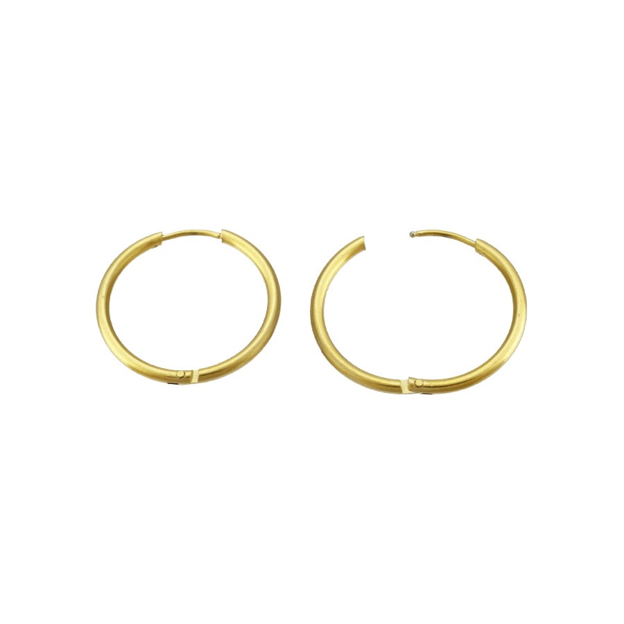 Hoop earrings/ surgical steel/ 25x2mm/ gold-plated/ 2pcs BKSCH55KG1