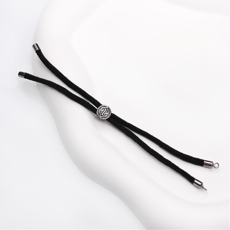 Bracelet base/ sliding clasp/ anthracite/ black string/ approx. 12.5cm 1 pc B22