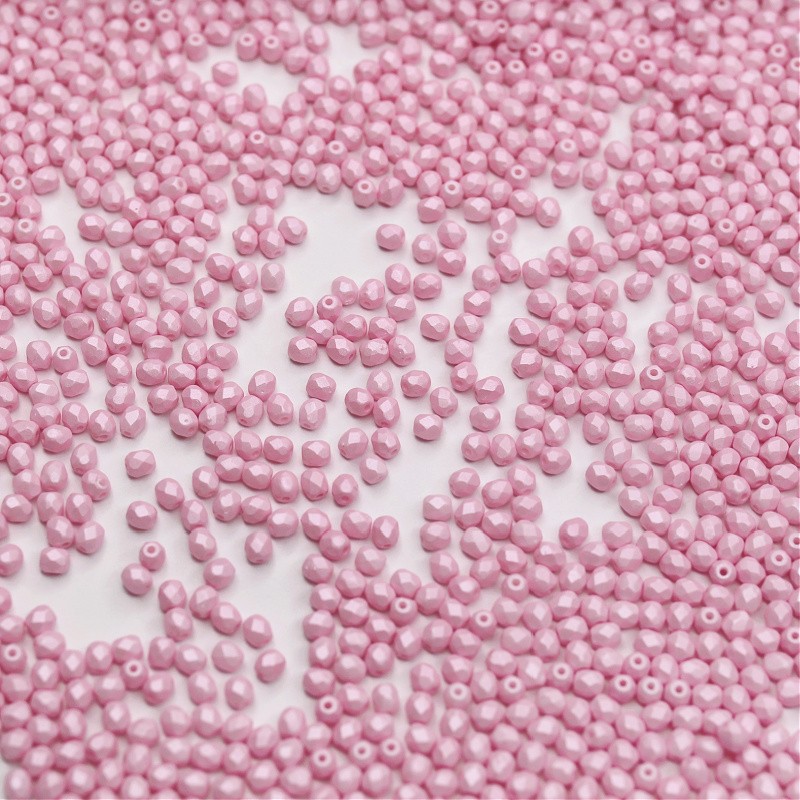 Czech beads/ 3mm faceted balls/ powdery-pastel pink/ 25 pcs/ SZGBKF03-KO-29305AL
