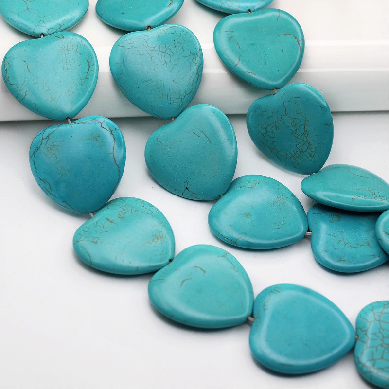 Turquoise howlite/ heart 38mm 1pc/ HOTUSE40
