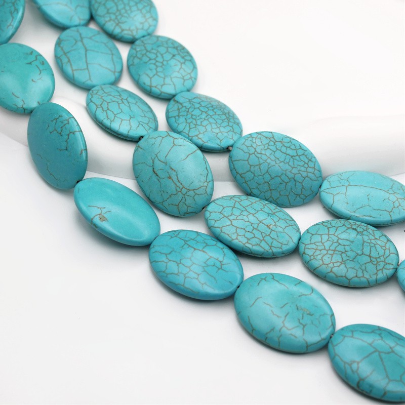 Howlite turquoise/ oval large 34.5x25mm 1pc/ HOTUOWD01