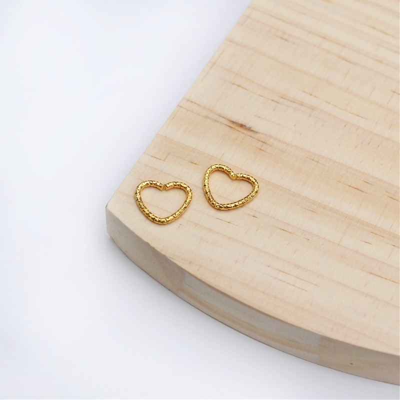 Pendant/connector heart yellow gold 12.4x14.5mm/ 10pcs AAG030