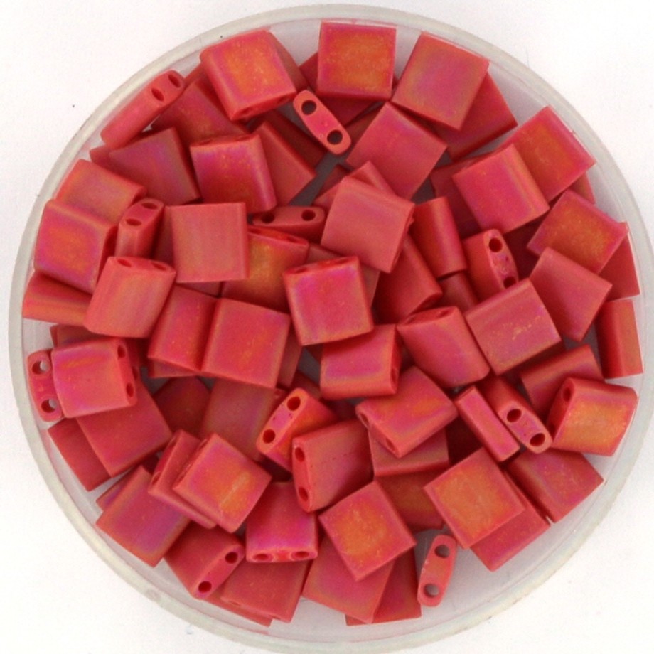 Miyuki Tila beads 5mm/ opaque matte ab red 5g/ MITL5-408FR