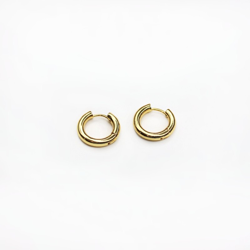 Hoop earrings 16mm/gold-plated 1 pair AKGP074