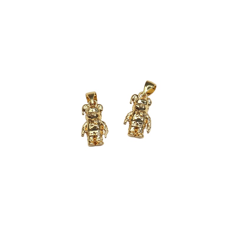 Teddy bear pendant with hat/gold-plated 15mm 1pc AKGP084