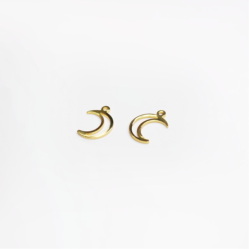 Moon frame pendant/gold-plated 16mm 1pc AKGP092