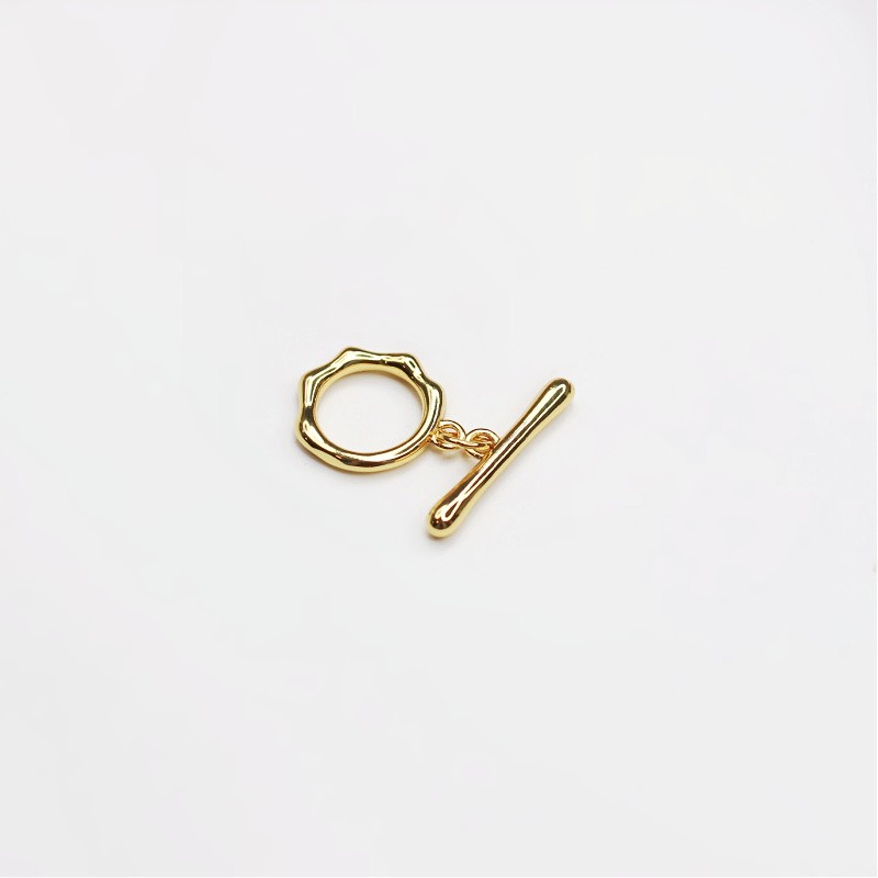 Decorative/gold-plated toggle clasp 14mm 1 set AKGP095