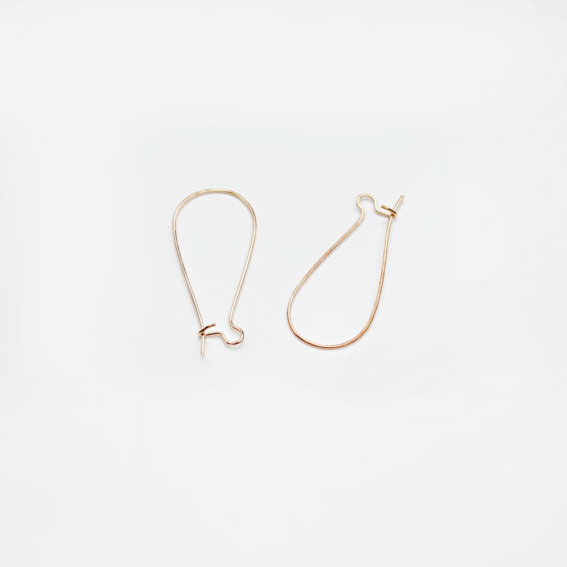 Anti-allergic fastened ear hooks large/rose gold 40x16mm 10pcs BIG40KGR