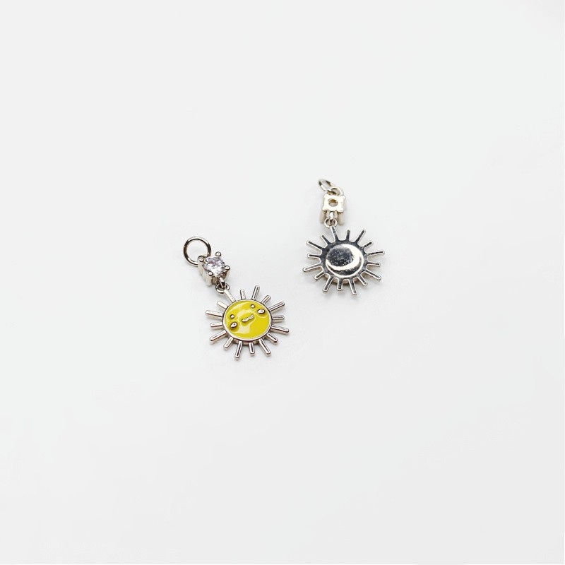 Sun pendant with crystal/gold-plated 18mm 1pc AKGP001