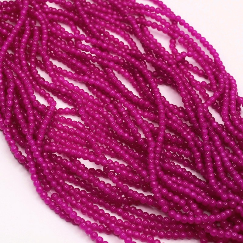 Pastels beads / 8mm glass beads / intense fuchsia / 104 pieces SZPS0841