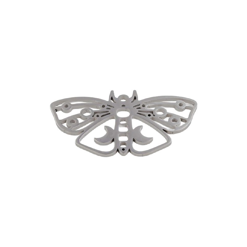 Pendant decorated with moth/ surgical steel 44x25mm 1 pc ASS570
