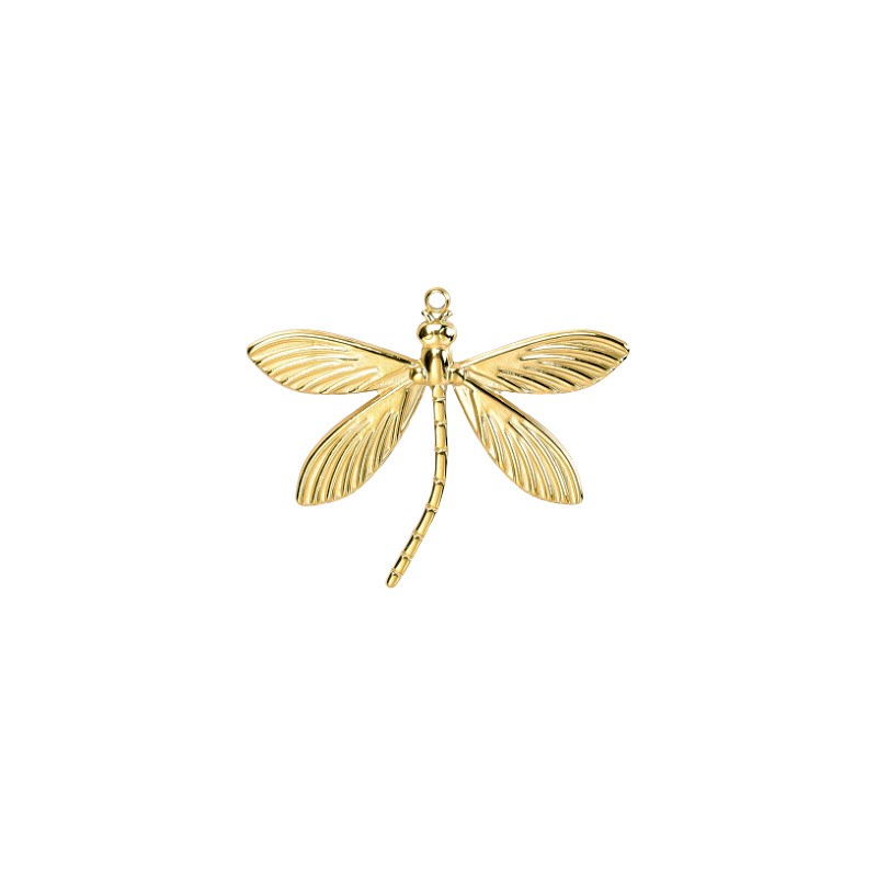 Dragonfly pendant / gold surgical steel 28x35mm 1 pc ASS695KG