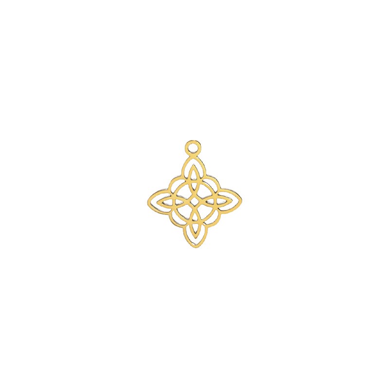 Celtic knot pendant / gold surgical steel 19x16mm 1 pc ASS701KG