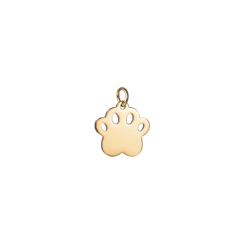 Paw pendant / gold surgical steel 14mm 1 pc ASS710KG