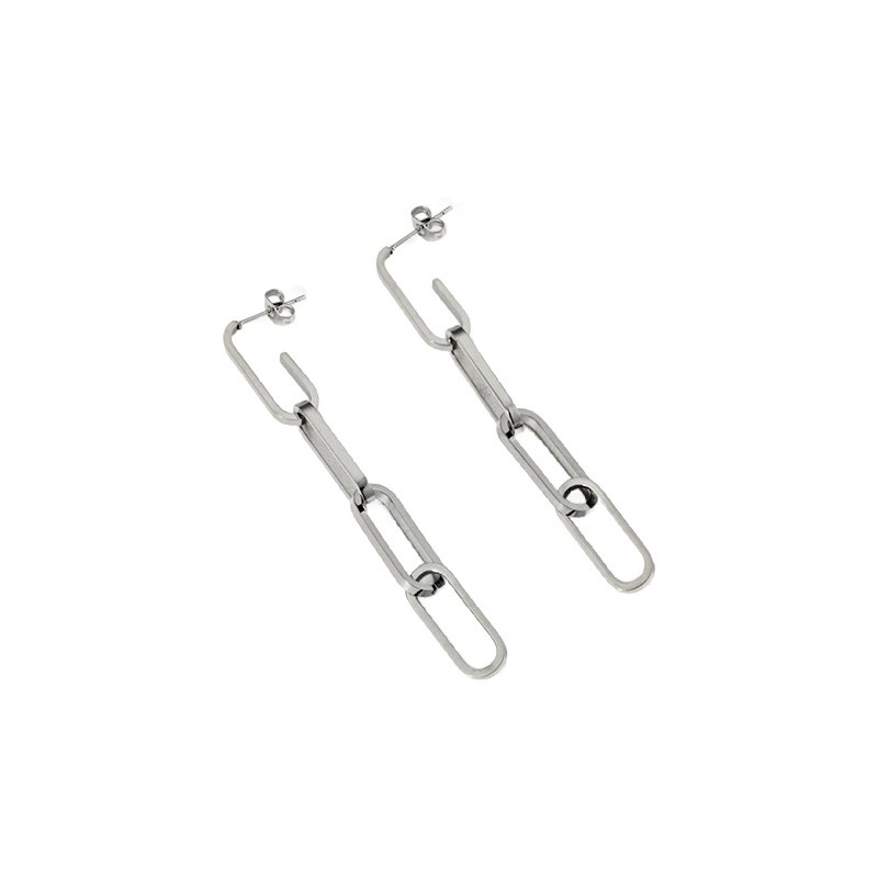 Chain earrings/ 65mm with plug/ surgical steel/ 1 pair BSCHSZ064