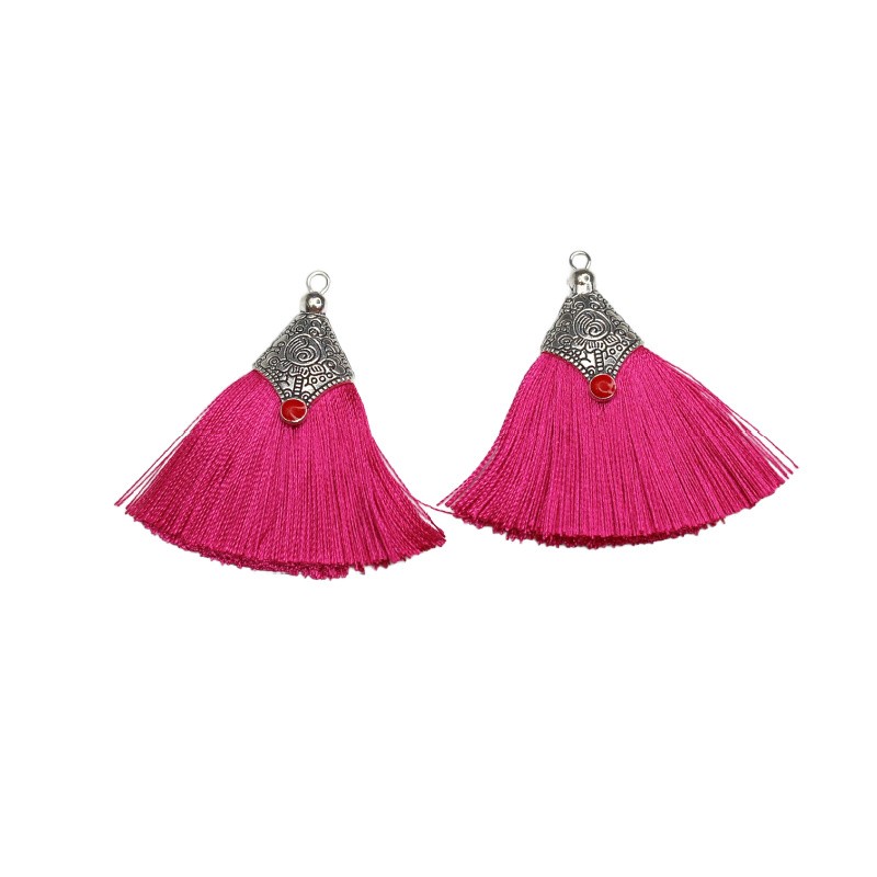 Tassel with fittings/ Marrakech/ dark pink/ 45mm 1 pc TACAR05A