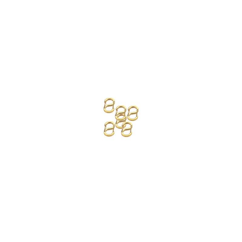 "S"-shaped clasp, gold/ surgical steel/ 6.5x4.4mm 1pcs ASS729KG