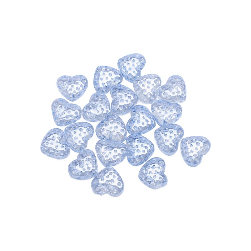 Blue glass beads/heart/15x13mm 2pcs SZLASE05