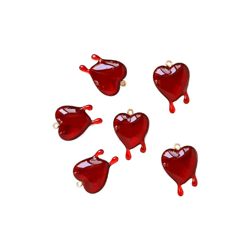 Acrylic pendant/ melting heart/ red/ 30x21mm 1pcs XYNSE01
