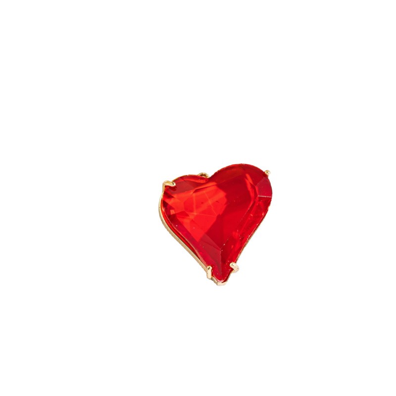 Zawieszki kryształkowe w pozłacanym okuciu/ czerwone serce/ 28x25mm 1szt AKGA091