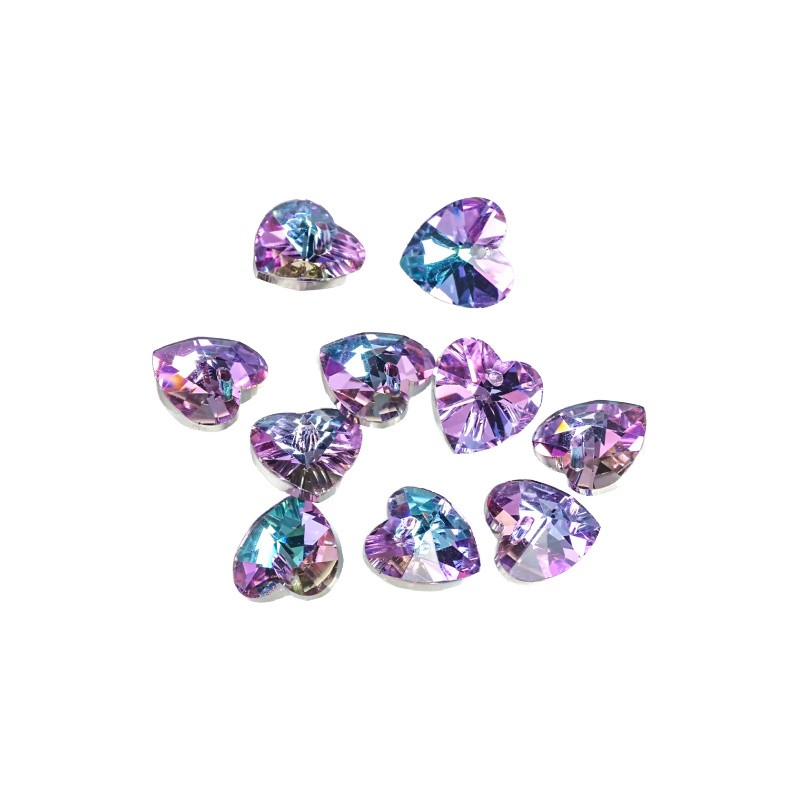 Faceted crystal beads/blue-violet heart/18mm 1pc SZSZSE02