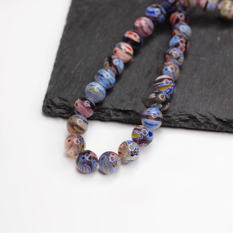 Millefiori beads/balls 10mm multicolor/4pcs SZMFKU1001