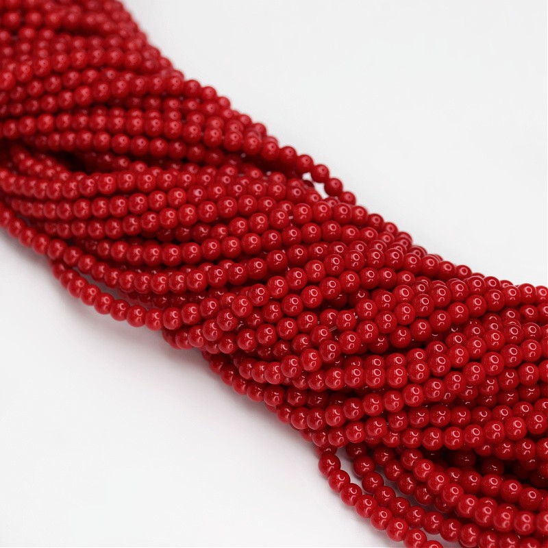 Perfect beads/ balls 4mm dark red/ 206 pcs. SZPF0404B