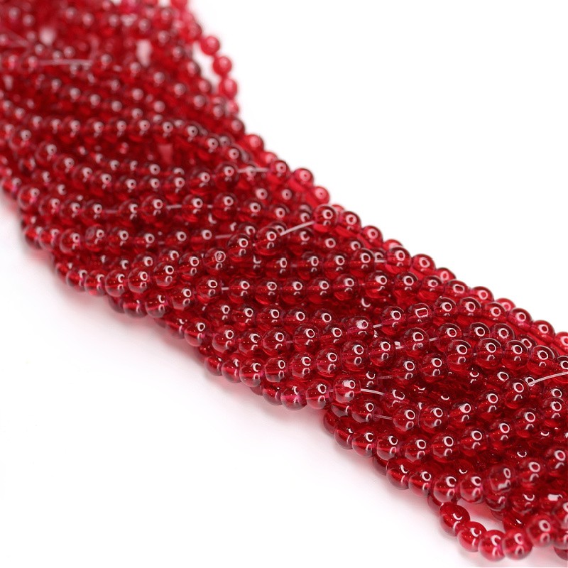 Perfect beads / 6mm balls transparent red / 146 pcs SZPF0638