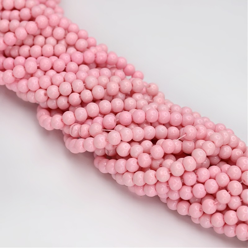 Milky beads II quality / glass balls 6mm / sweet pink / 166 pcs SZTP0628IIGAT