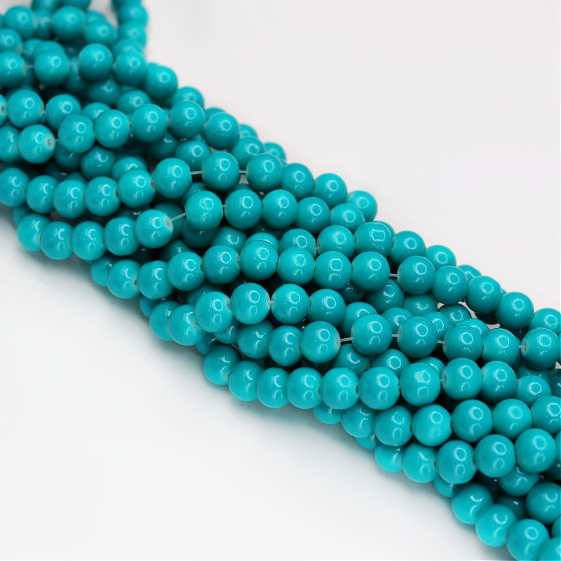 Milky beads/ glass balls 8mm/ sea turquoise/ 108 pcs SZTP08100