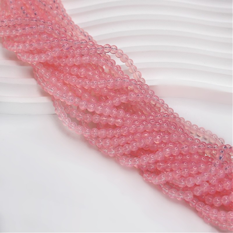 Opaline beads/ 4mm balls/ powder pink/ 200 pcs SZTO0420