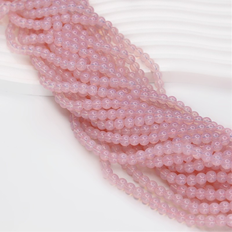 Opaline beads/ 6mm balls/ milky pink/ 140 pcs SZTO0604A
