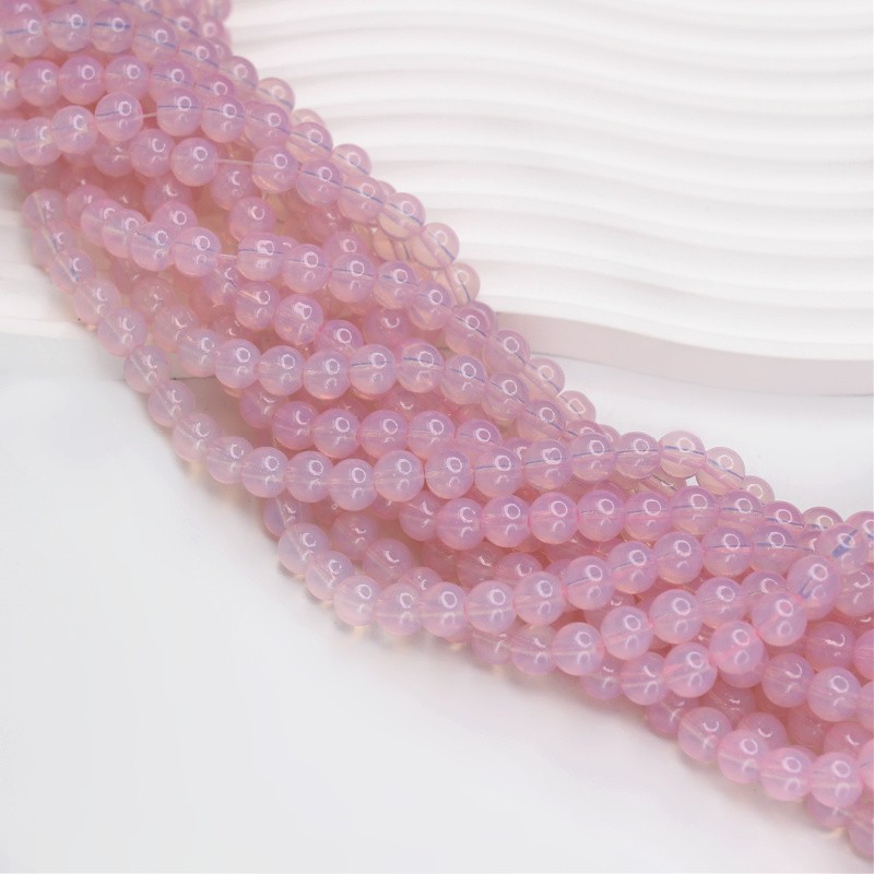Opaline beads/ 8mm balls/ cool pink/ 100 pcs SZTO0824