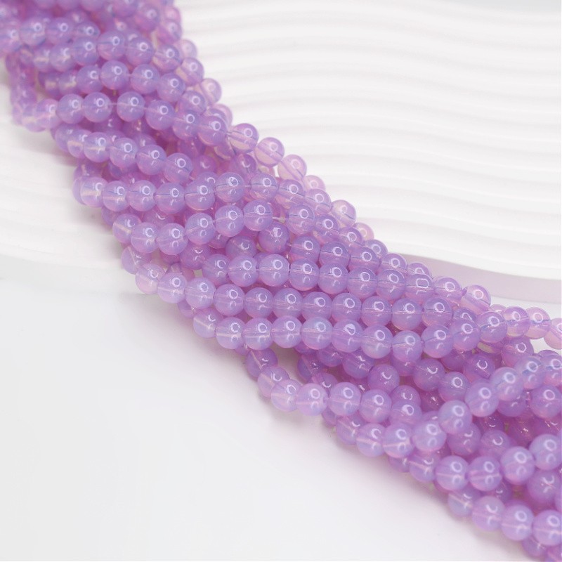 Opaline beads/ 8mm balls/ light purple/ 100 pcs SZTO0807A