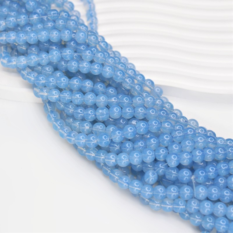 Opaline beads/ 8mm balls/ denim/ 100 pcs SZTO0818