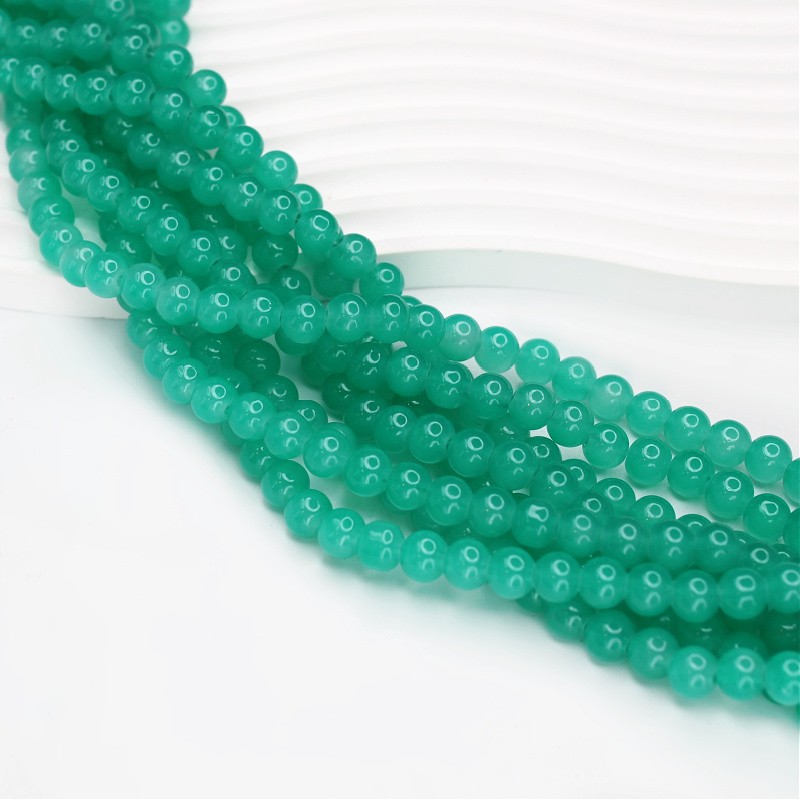 Opaline beads/ 8mm balls/ sea green/ 100 pcs SZTO0874